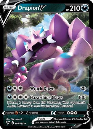 Pokemon TCG SWSH04: Vivid Voltage Drapion V - 106/185 Ultra Rare (LP)