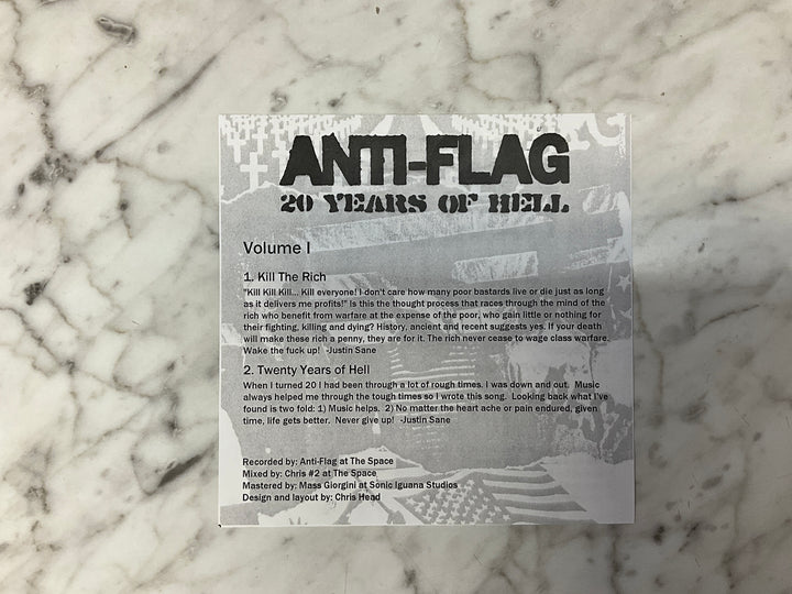 Anti-Flag / Worlds Scariest Police Chases - 20 Years of Hell: Volume 1 (July 2013 Red Translucent Vinyl, Numbered) Very Good Plus VR101726