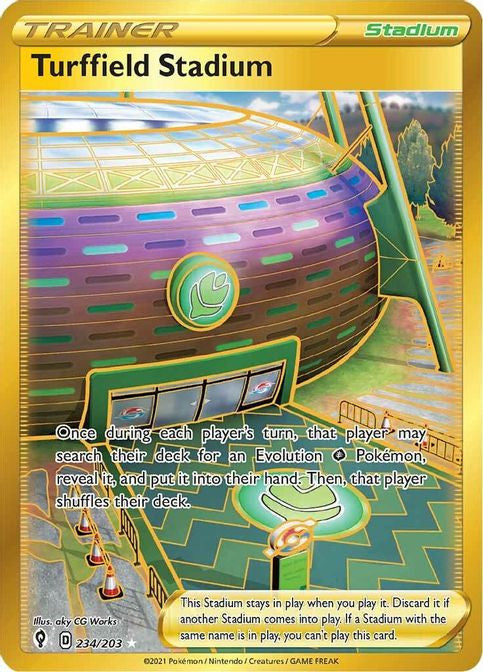 Pokemon Evolving Skies 234/203 - Turffield Stadium - Secret Rare (LP)
