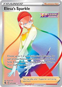 Pokemon TCG Fusion Strike Elesa's Sparkle - 260/264 (Secret/Rainbow Rare, LP)