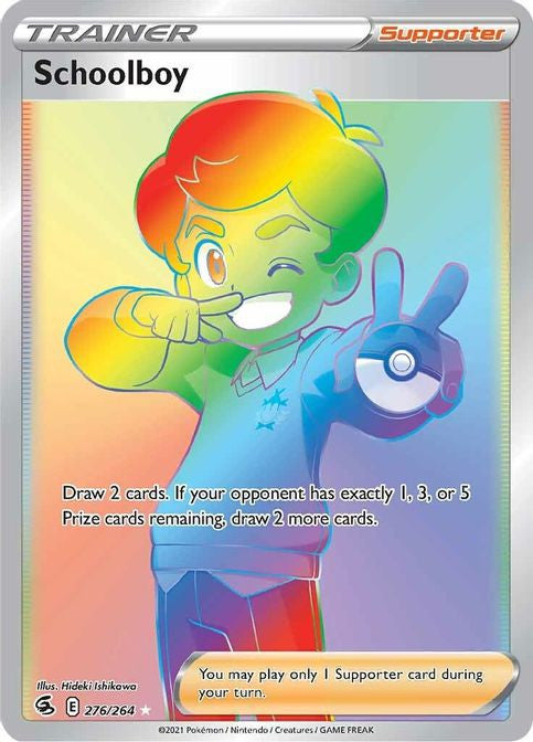 Pokemon Fusion Strike 276/264 - Schoolboy (Rainbow) - Secret Rare (LP)