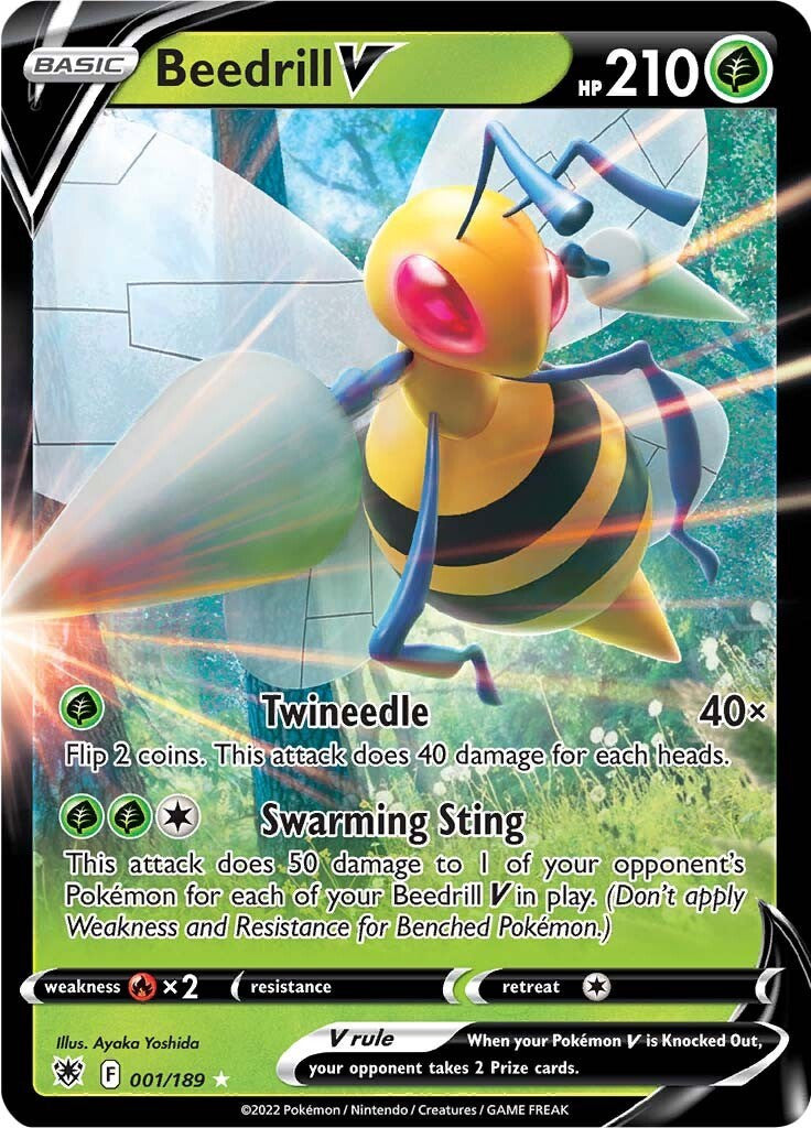 Pokemon Astral Radiance 001/189 - Beedrill V - (LP)