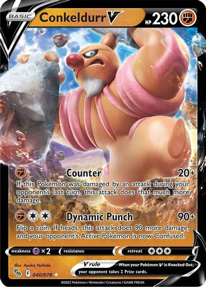 Pokemon GO 040/078 - Conkeldurr V - Full Art (LP)