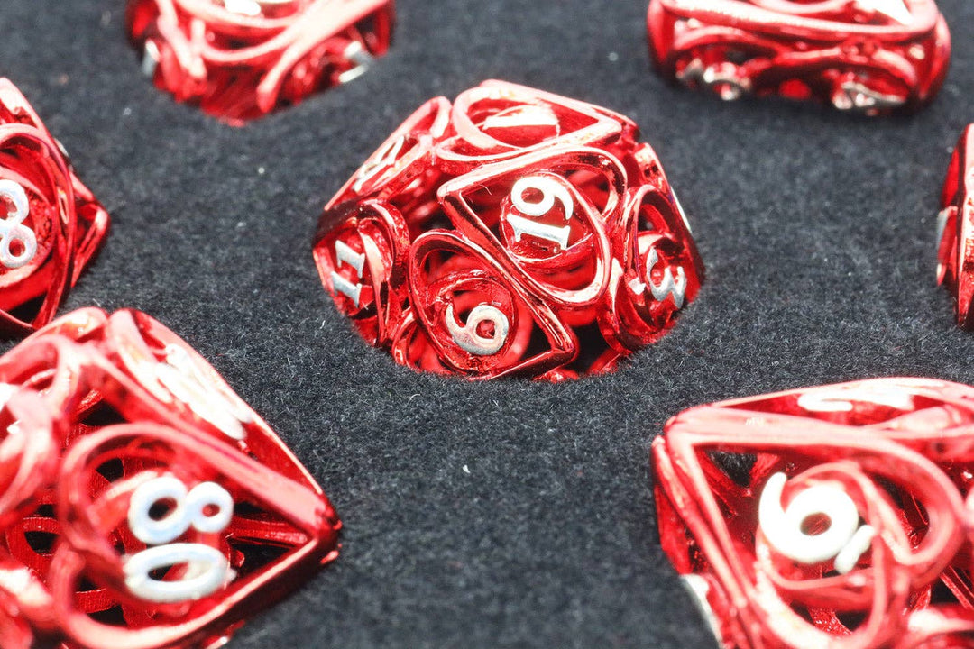Hollow Hearts: Red Metal RPG Dice Set - NE043026