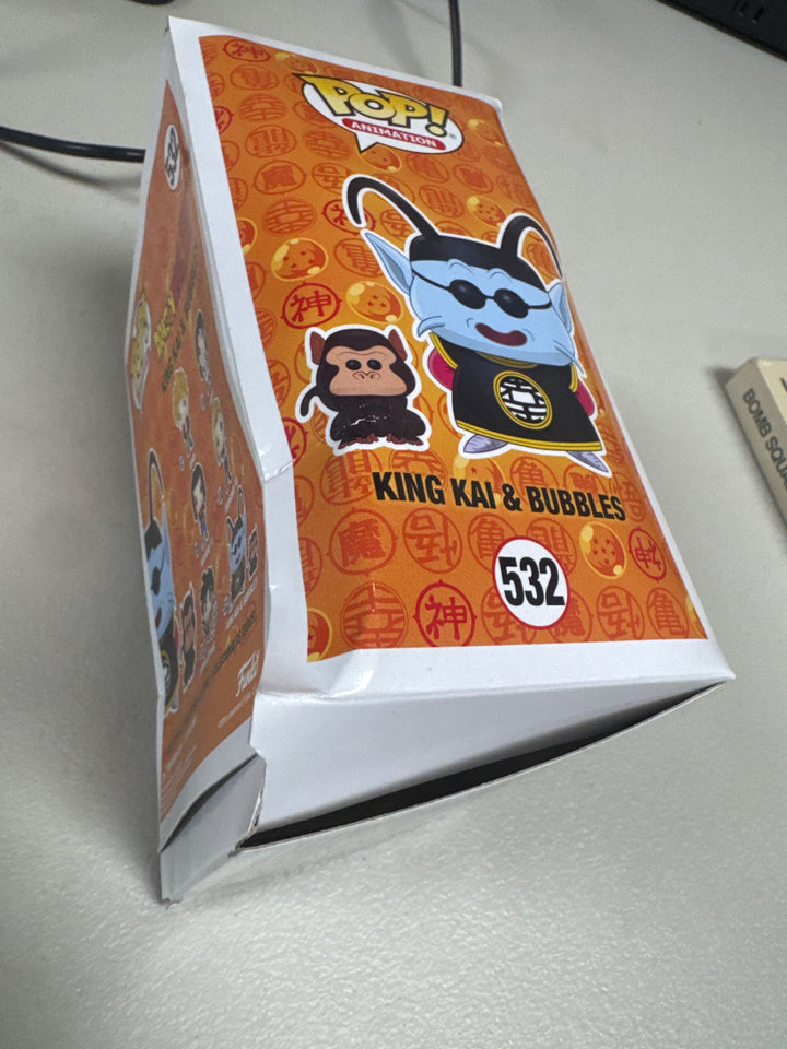 Funko Pop! Animation - King Kai & Bubbles #532 Dragon Ball Z CRUSHED BOX FP71726