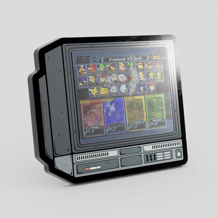 2.5" Lenticular Smash Bros Melee CRTV Enamel Pin - NE32726