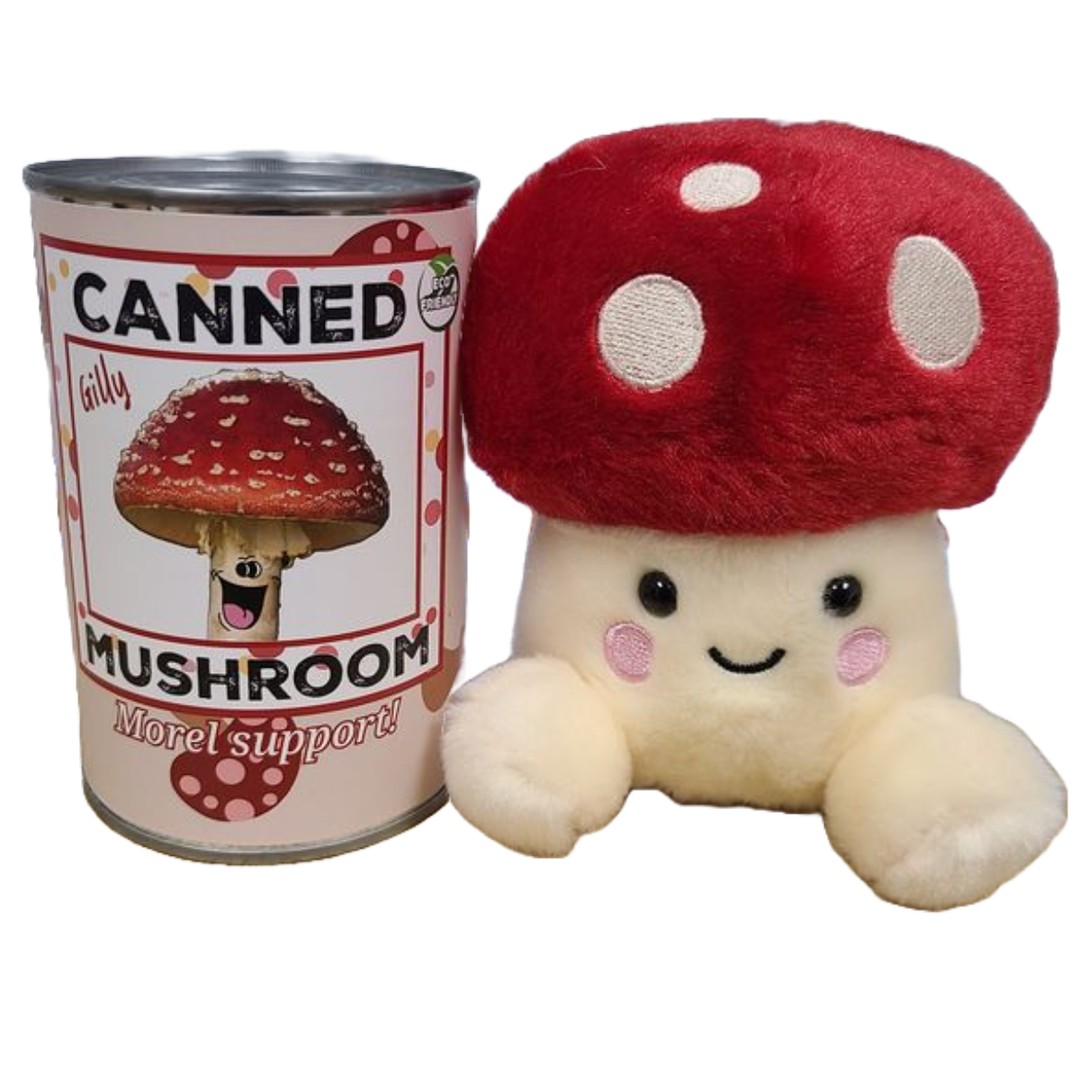 Canned Mushroom - Amanita Mushroom Plush Gift in Can w/Jokes NE32026