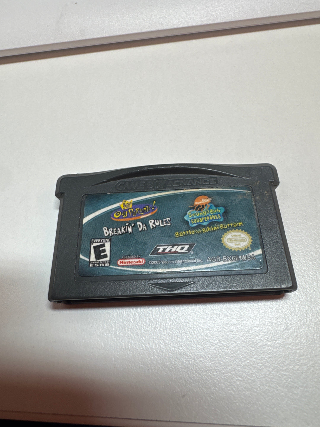 SpongeBob SquarePants and Fairly OddParents Double Pack (Breakin Da Rules and Battle for Bikini Bottom) Game Boy Advance GBA NI41426