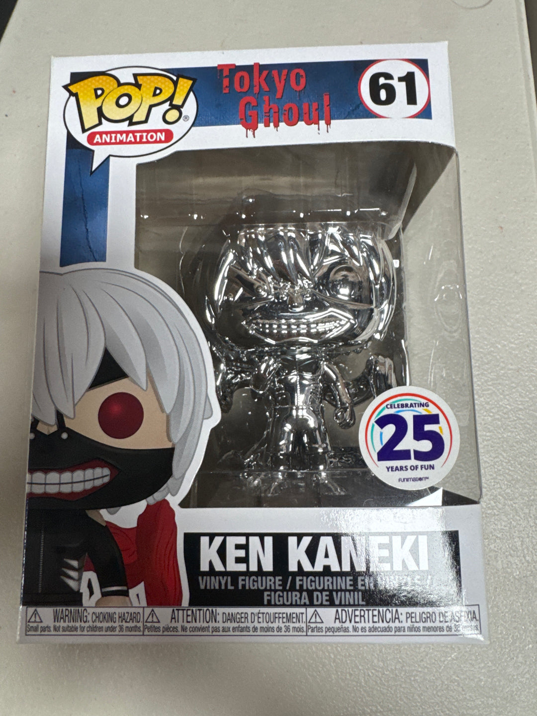 Funko Pop! Ken Kaneki (Chrome) Funimation 25 Year #61 Tokyo Ghoul FP92826