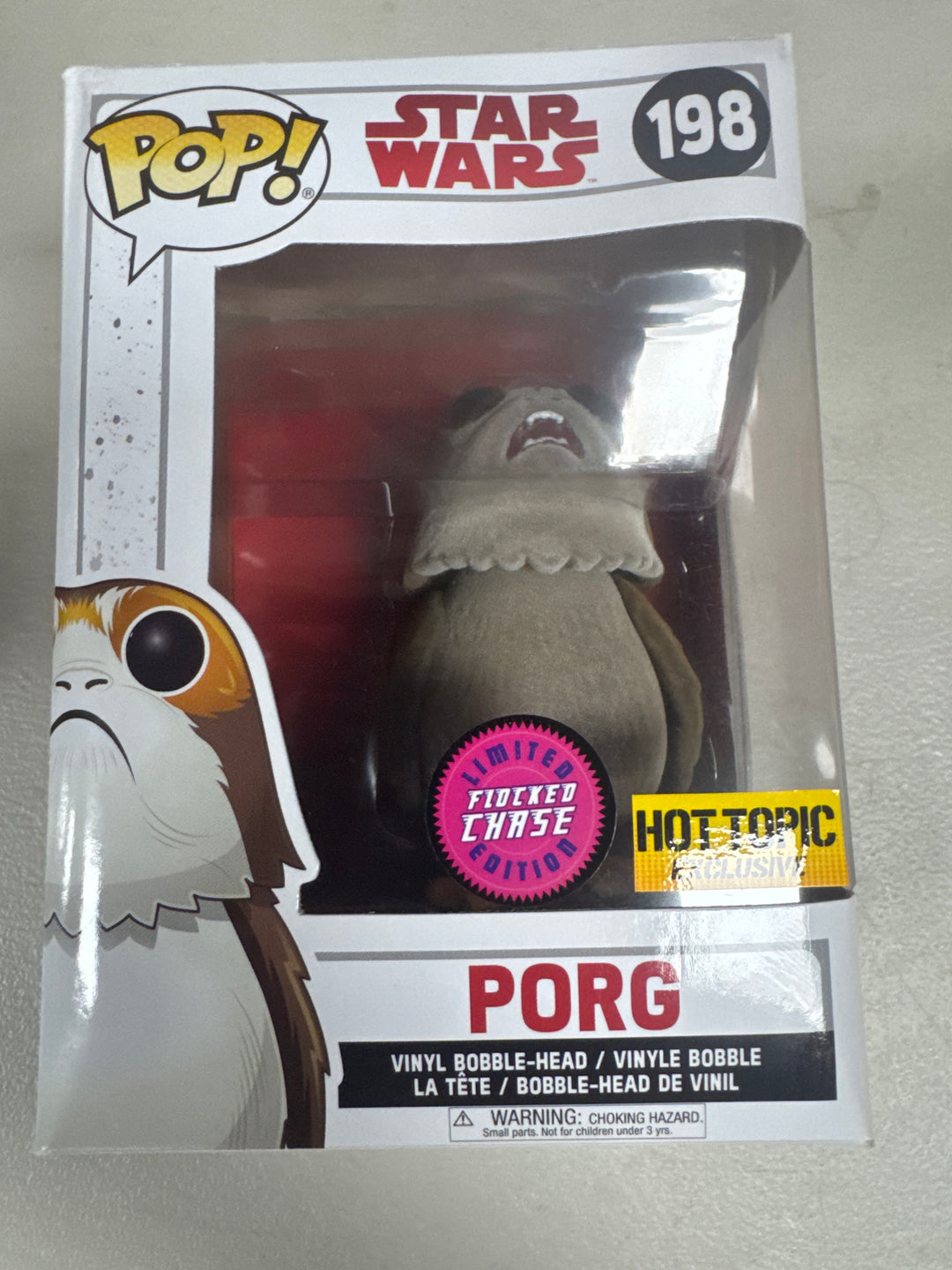 Funko Pop! Porg #198 Flocked Chase Hot Topic Star Wars FP101326