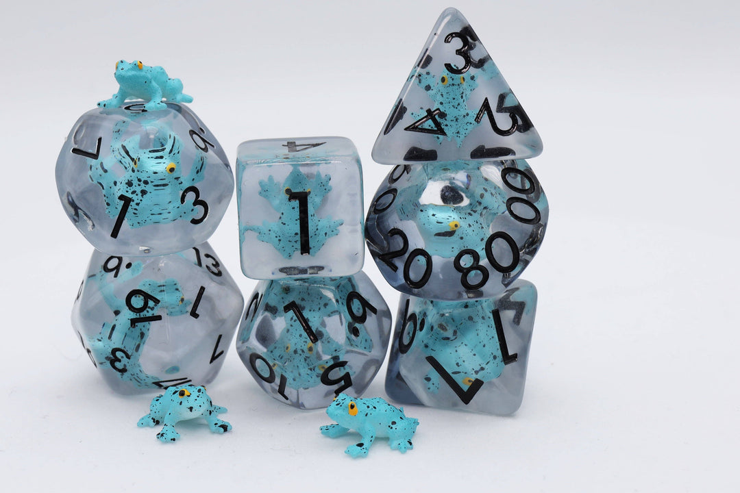 Blue Poison Frog RPG Dice Set - NE043026