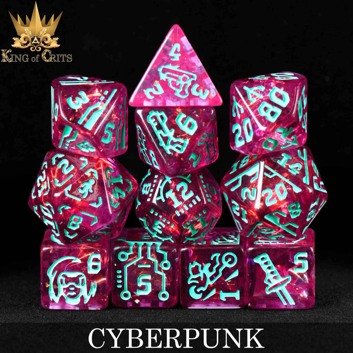 King of Crits Cyberpunk - 11 Dice Set NE4226