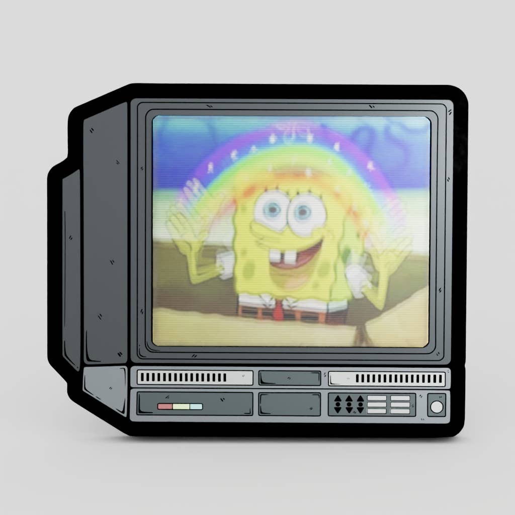 2.5" Lenticular Spongebob CRTV Pin - NE32726