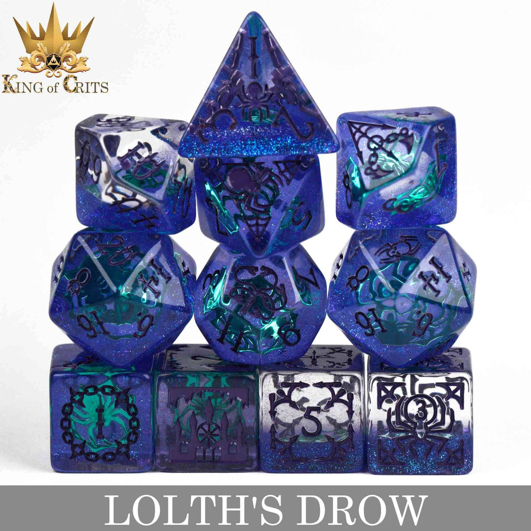 King of Crits Lolth's Drow - 11 Dice Set NE4226