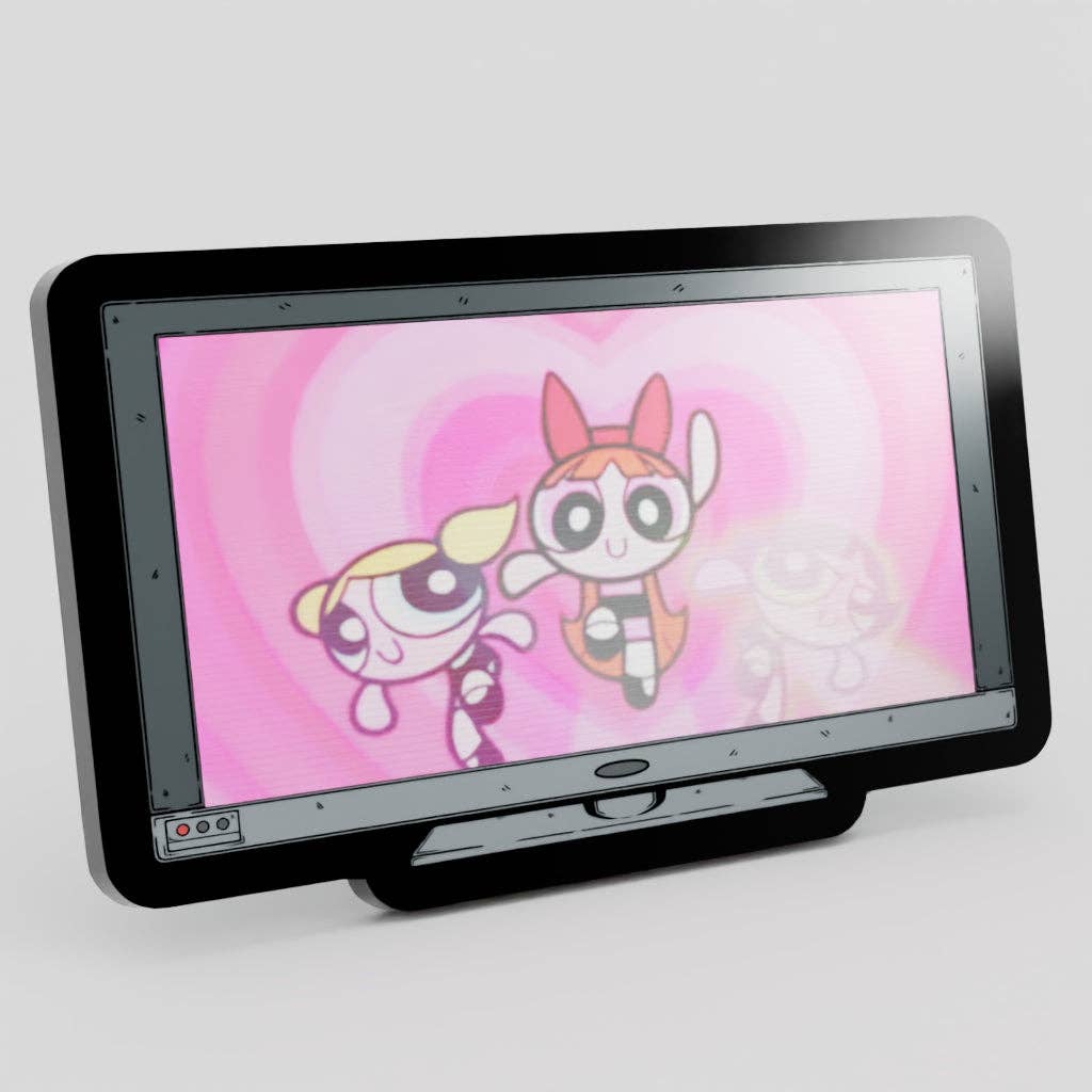 Monitor Lenticular Power Puff Girls Enamel Pin NE81526