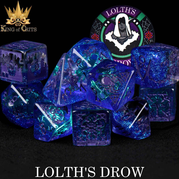 King of Crits Lolth's Drow - 11 Dice Set NE4226