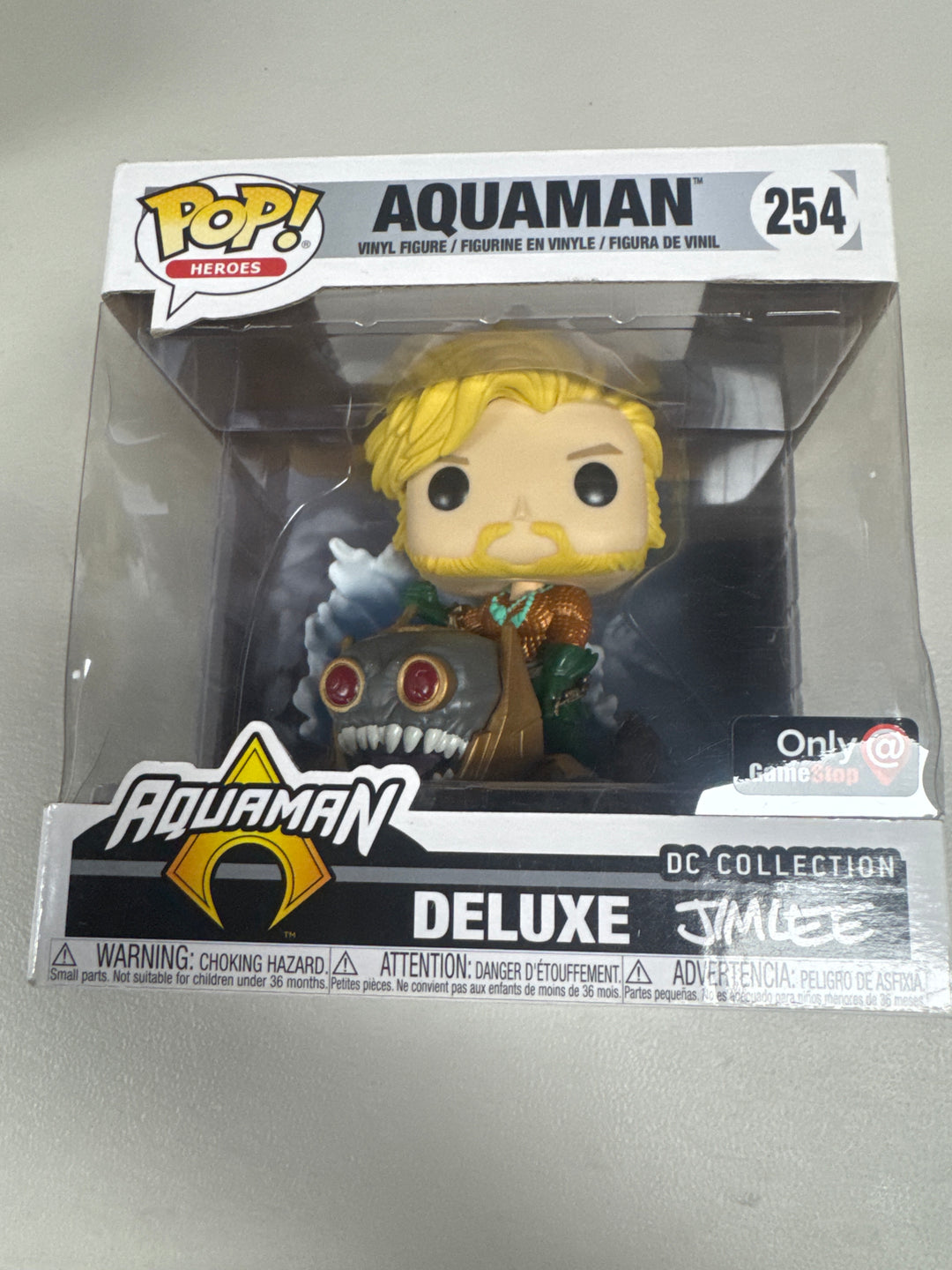 Funko Pop! Aquaman Deluxe #254 Gamestop DC Collection Jimlee  FP82026