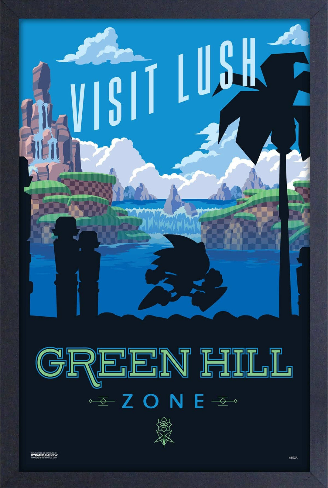 Sonic Lush Green Hill Zone Framed Art Print