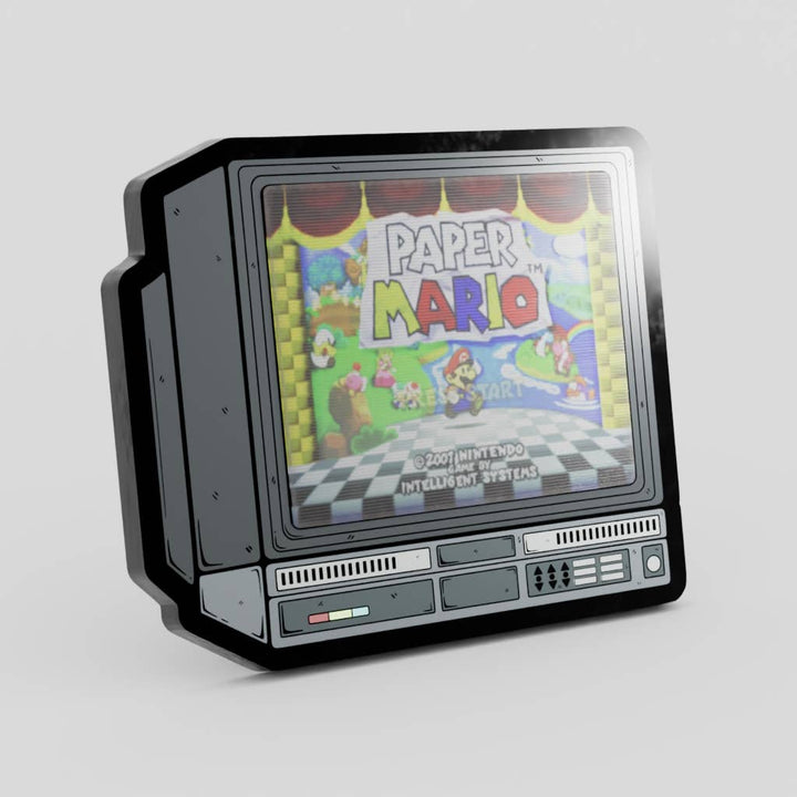 2.5" Lenticular Paper Mario CRTV Enamel Pin - NE32726