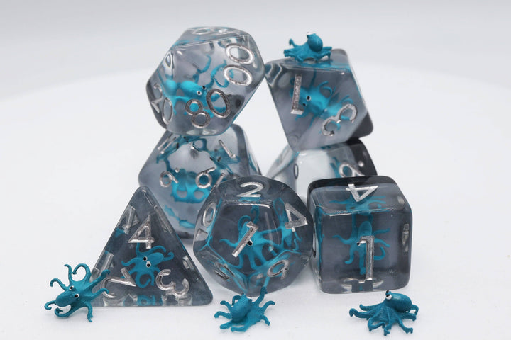 Teal Octopus RPG Dice Set - NE043026