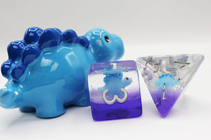 Blue Stegosaurus RPG Dice Set - NE043026