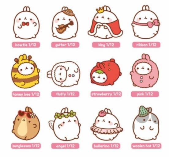 Molang Costume Dress Up Random Figurine Toy Vol 2 Blind Box NE33126