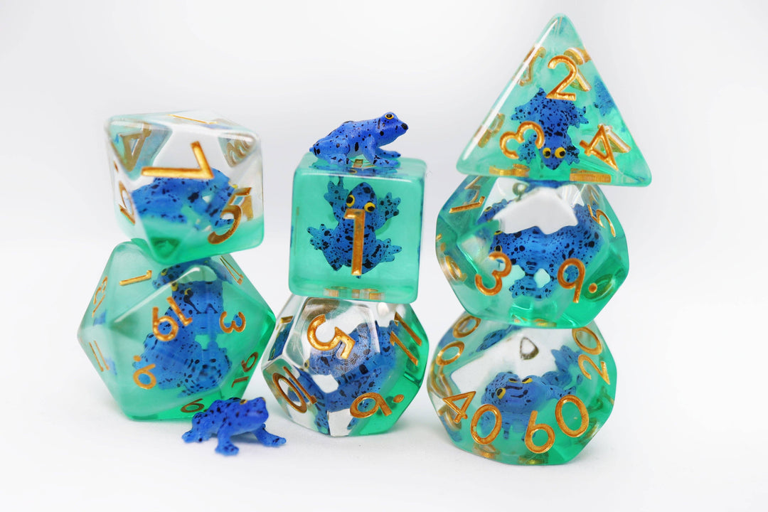 Dark Blue Frog RPG Dice Set - NE043026