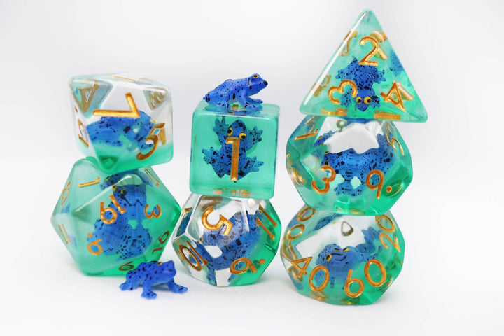 Dark Blue Frog RPG Dice Set - NE043026