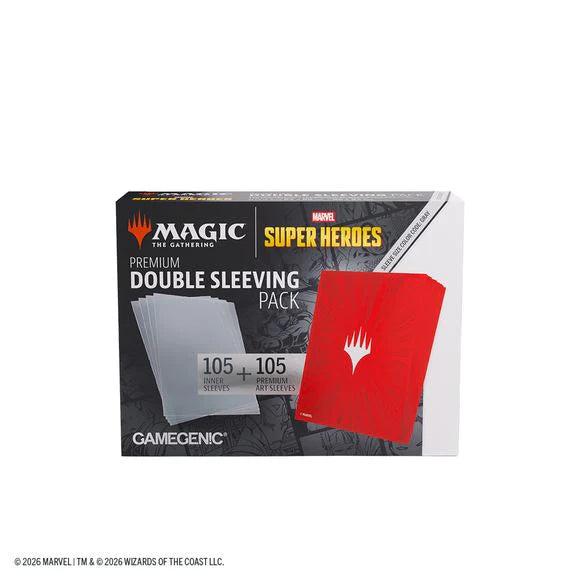 MTG x Marvel Super Heroes Premium Double Sleeving Pack Comic Burst Red NA7926