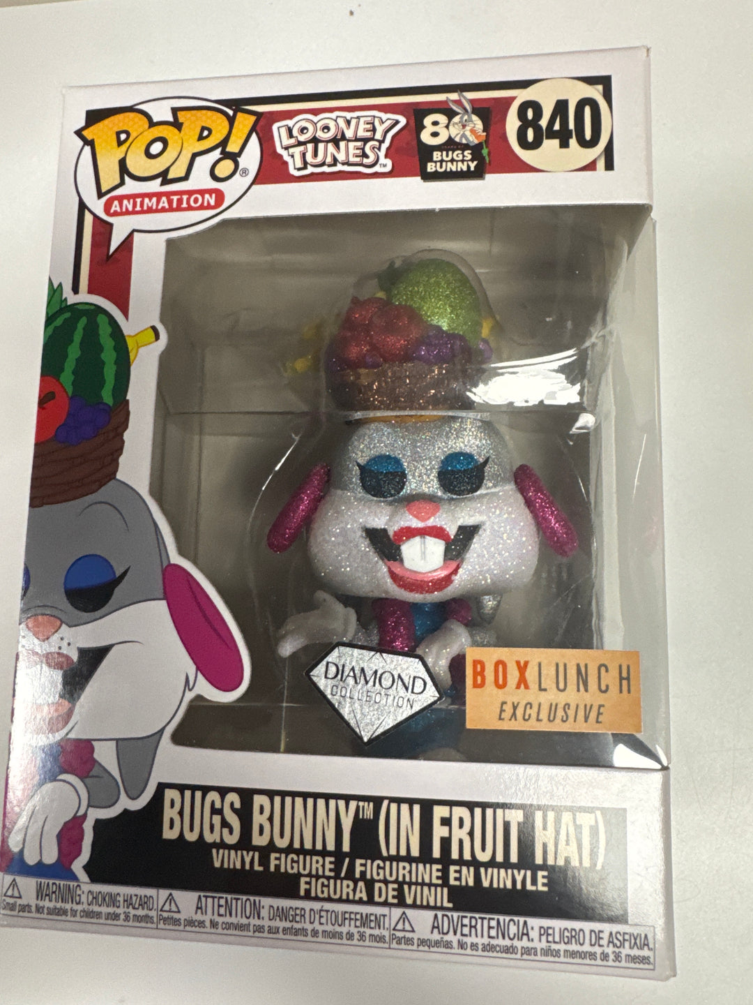 Funko Pop! Bugs Bunny (In Fruit Hat) #840 Diamond Box Lunch Looney Tunes FP73026