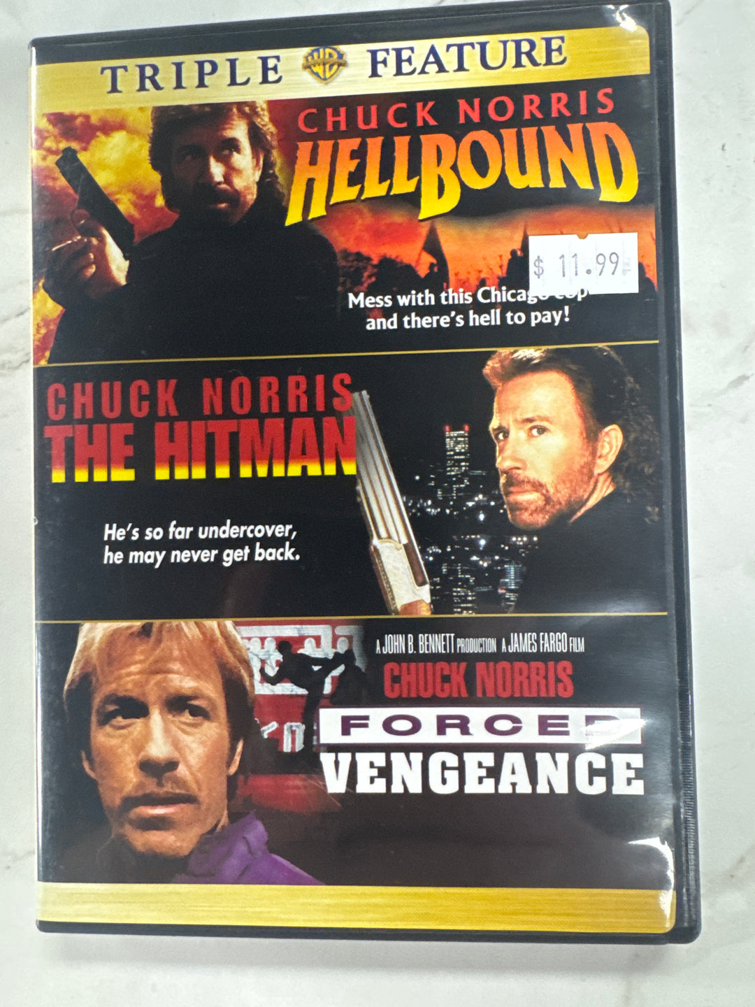 Chuck Norris Triple Feature - Hellbound/The Hitman/Forged Vengeance  - DVD PM9826