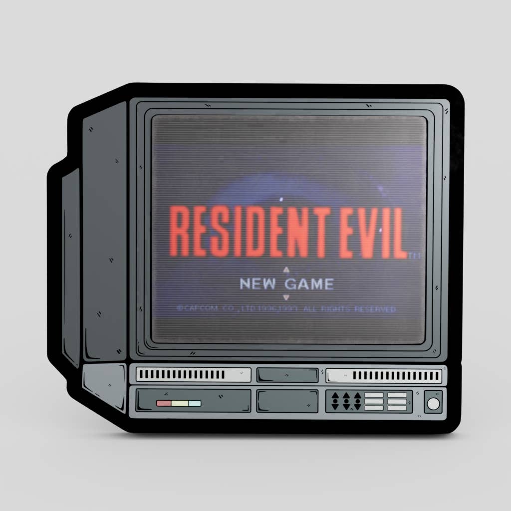 2.5" Lenticular Resident Evil 1 CRTV Enamel Pin - NE32726