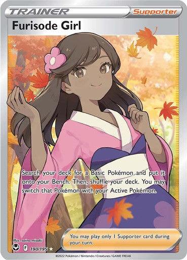 Pokemon TCG Silver Tempest Furisode Girl - 190/195 (Full Art, LP)