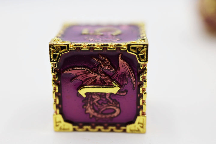 Chained Dragon: Royal with Gold Metal RPG Dice Set - NE043026