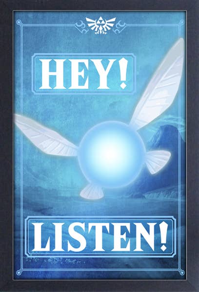 Zelda Navi "Hey Listen!" Framed Art Print