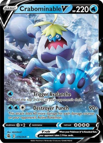 Pokemon Fusion Strike 076/264 - Crabominable V - Full Art (LP)