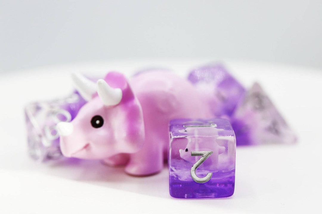 Pink Triceratops RPG Dice Set - NE043026
