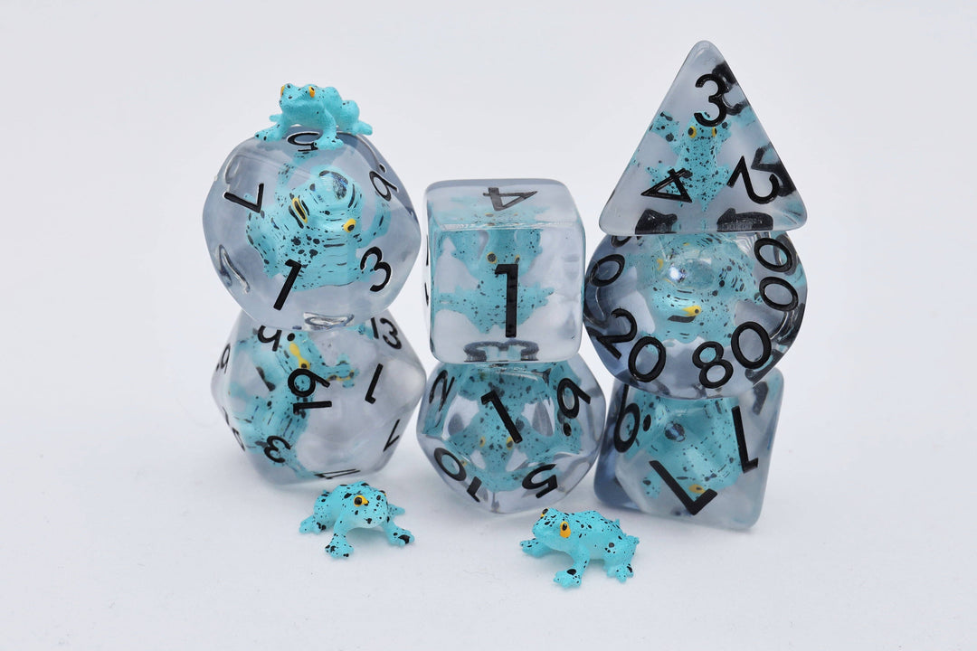 Blue Poison Frog RPG Dice Set - NE043026