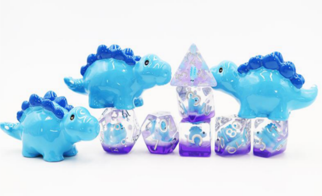 Blue Stegosaurus RPG Dice Set - NE043026
