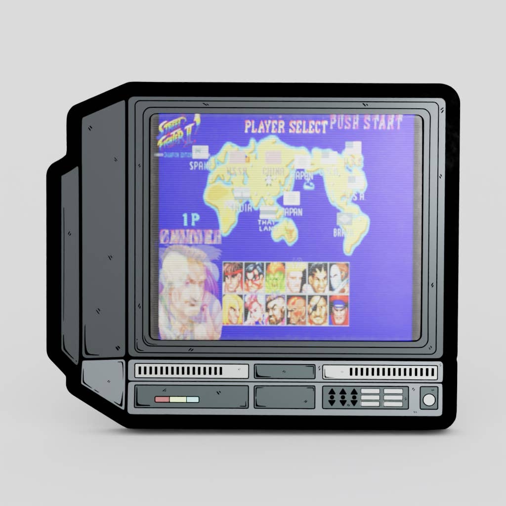2.5" Lenticular Street Fighter 3 CRTV Enamel Pin - NE32726