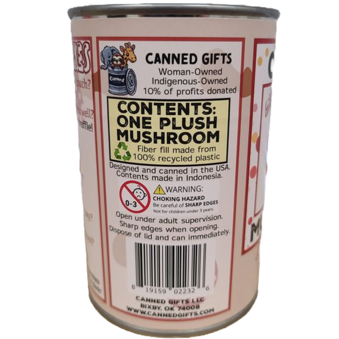 Canned Mushroom - Amanita Mushroom Plush Gift in Can w/Jokes NE32026