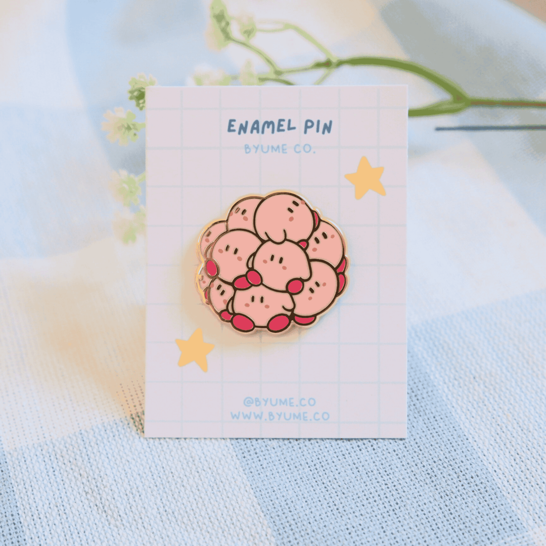 Ball of Pink Blobs Hard Enamel Gold Plated Pin NE72726