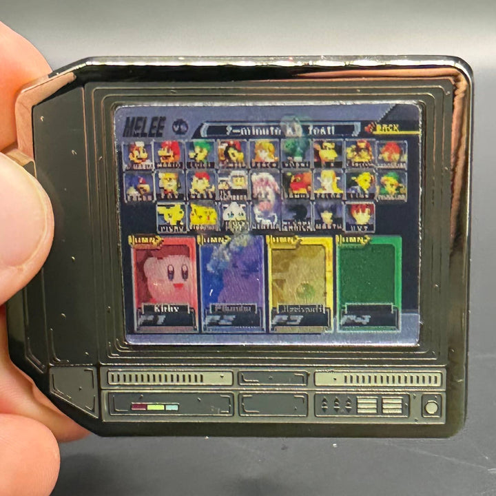 2.5" Lenticular Smash Bros Melee CRTV Enamel Pin - NE32726