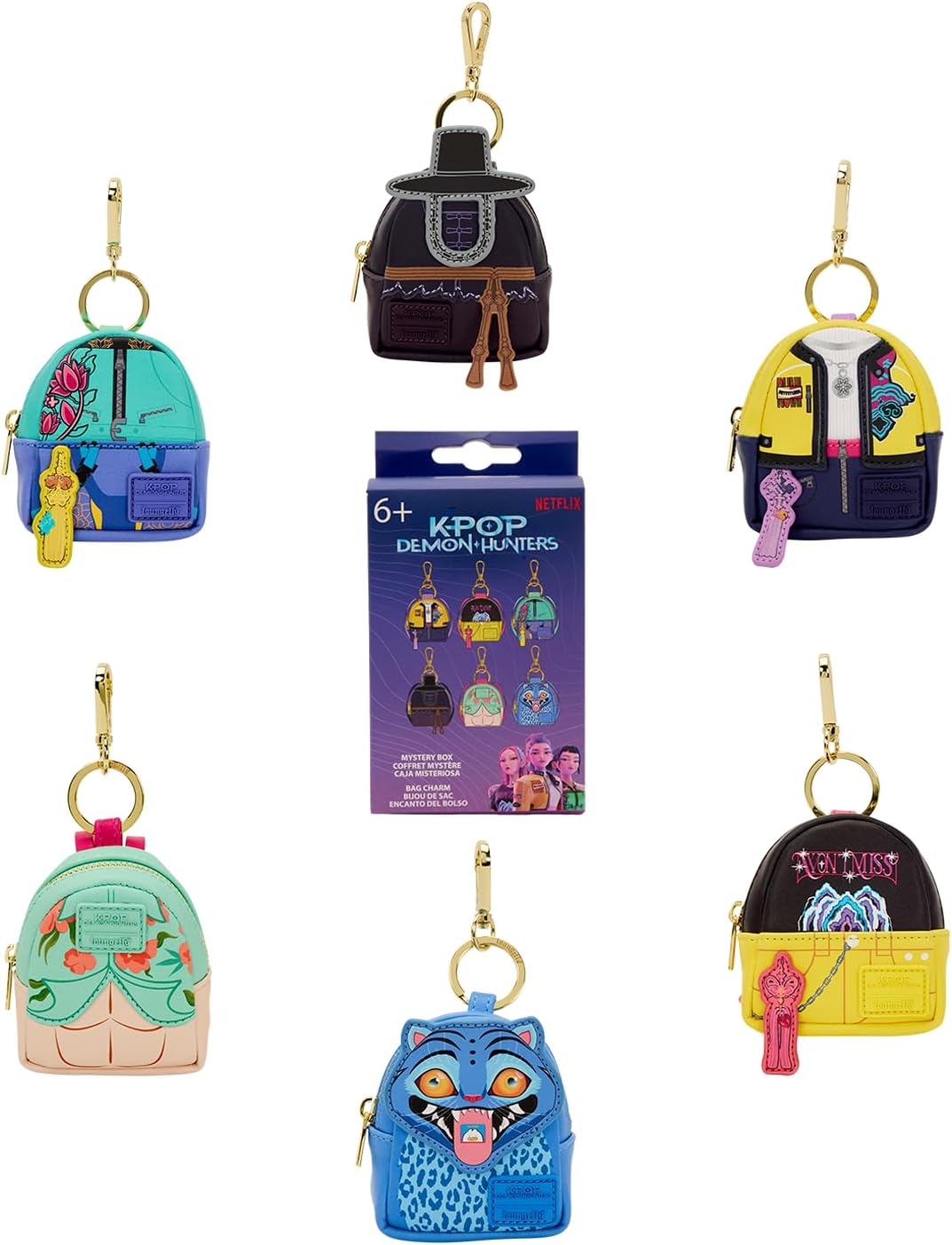 Loungefly KPop Demon Hunters Cosplay Mystery Mini Backpack Keychain Charm NE51326