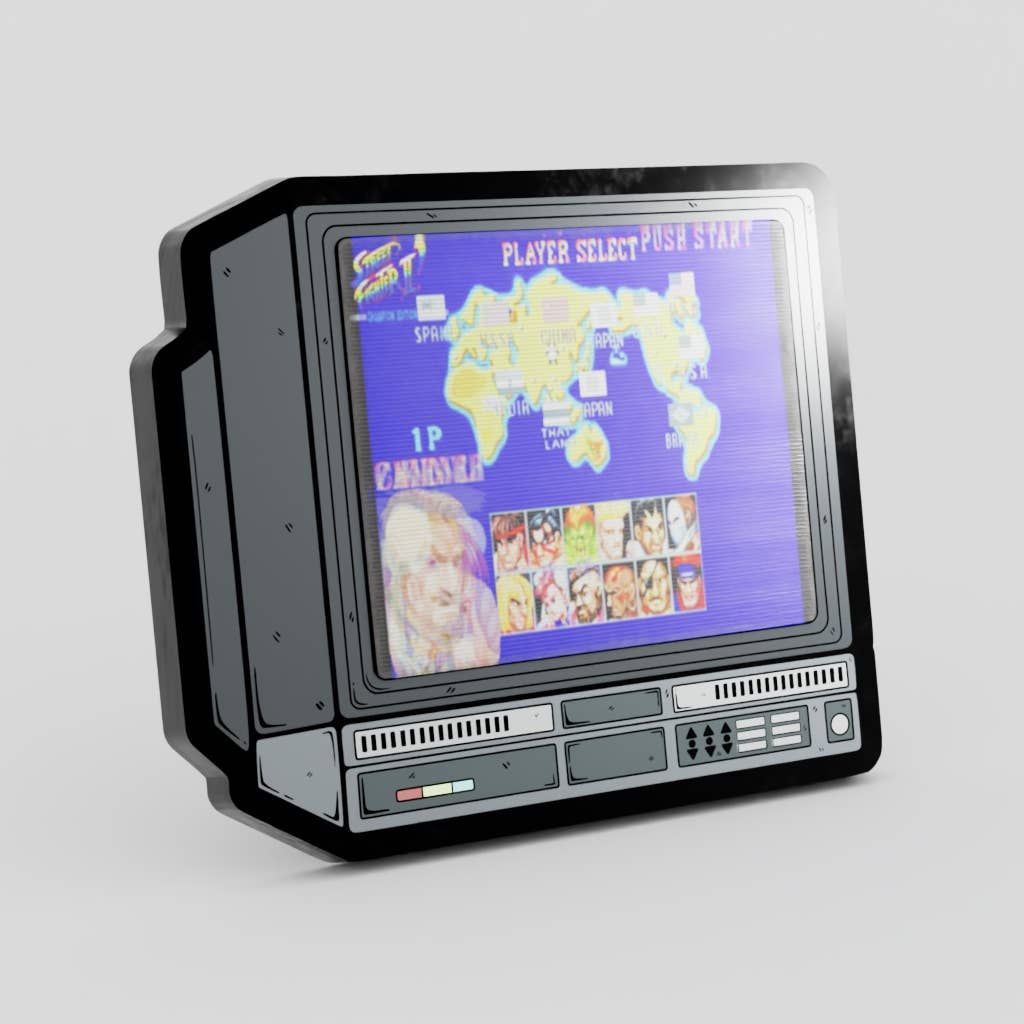 2.5" Lenticular Street Fighter 3 CRTV Enamel Pin - NE32726