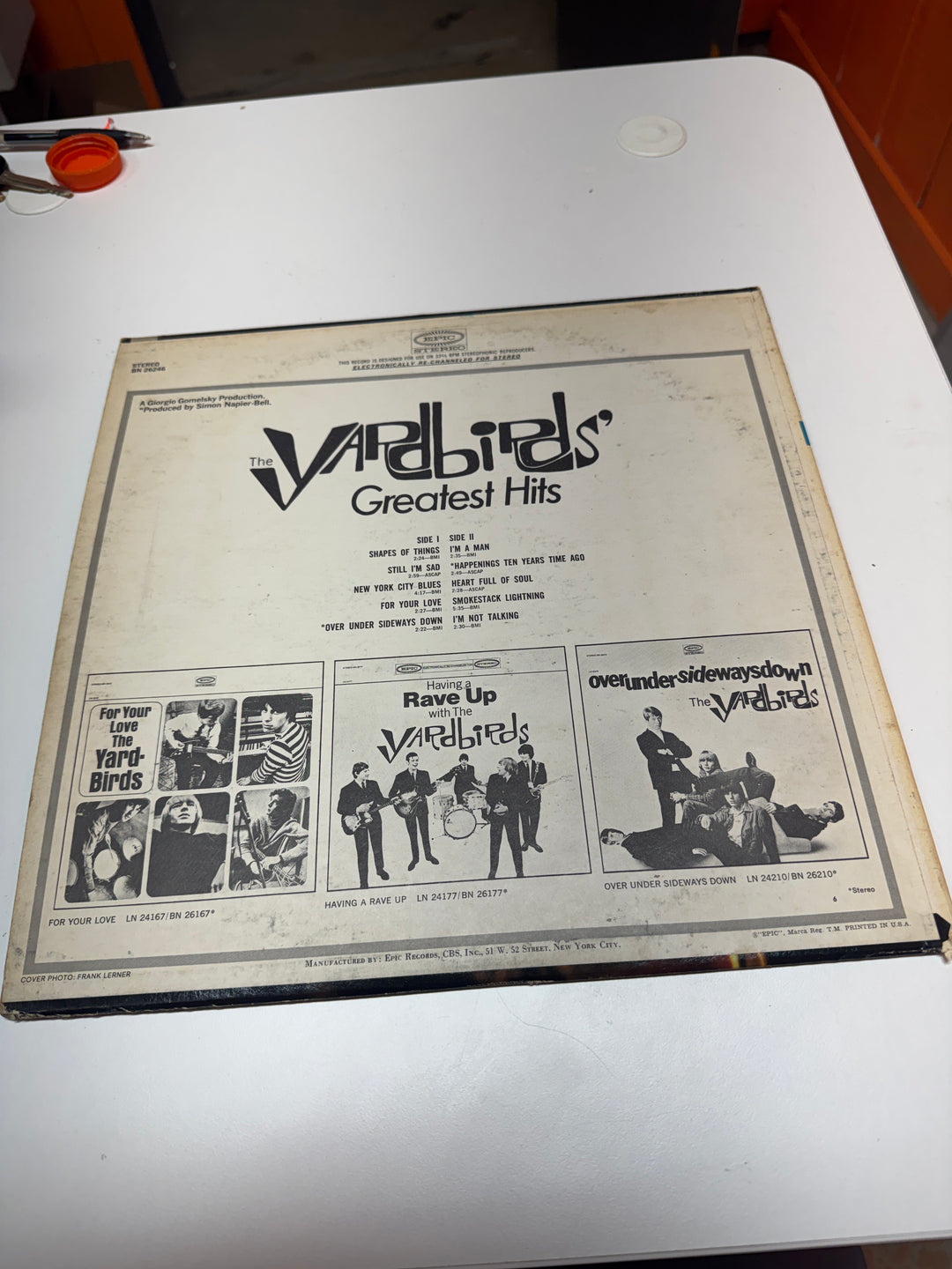 The Yardbirds' Greatest Hits (NM Condition) Vinyl Record   VR31726