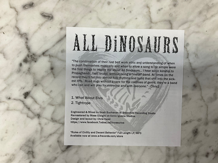 Anti-Flag / All Dinosaurs - 20 Years of Hell: Volume 2 (October 2013 Blue Translucent Vinyl, Numbered) Very Good Plus VR101726