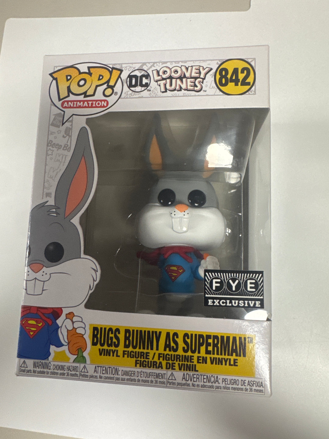 Funko Pop! Bugs Bunny as Superman #842 FYE DC X Looney Tunes FP73026