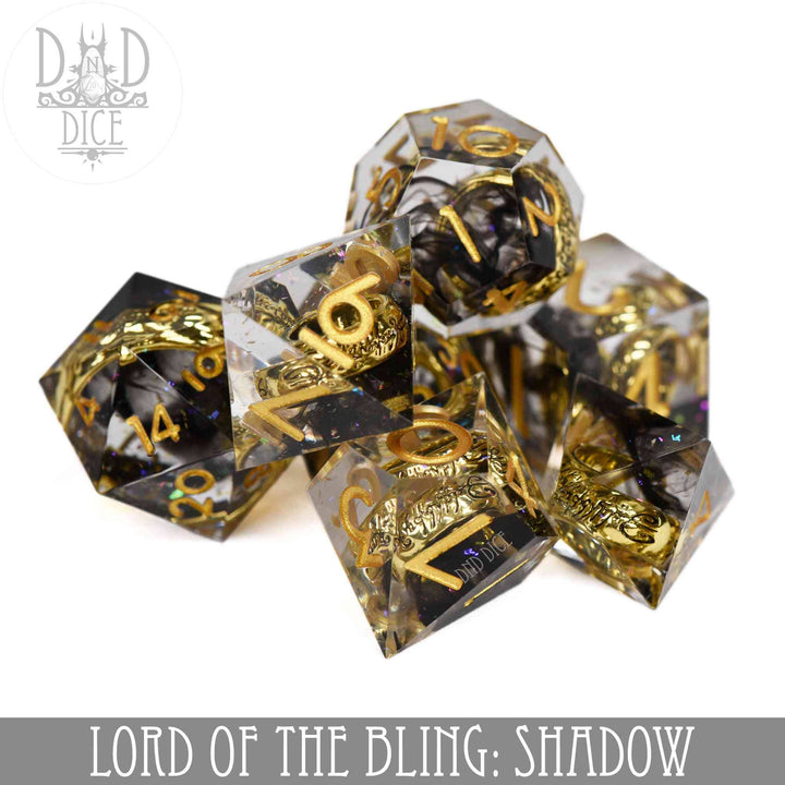 King of Crits Lord of the Bling: Shadow - (Handmade) Dice Set NE4226