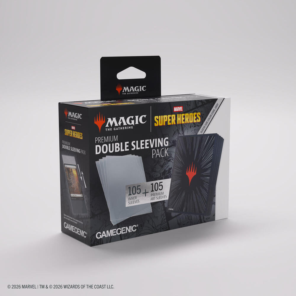 MTG x Marvel Super Heroes Premium Double Sleeving Pack Comic Burst Black NA7926